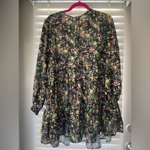 Size large, floral dress, drop waist